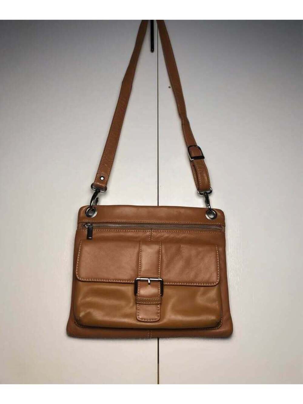 BIACCI Leather Crossbody Bag